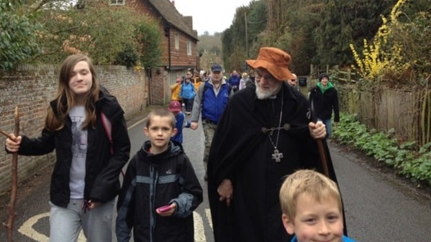 Former Archbishop Rowan Williams on a pilgrimage