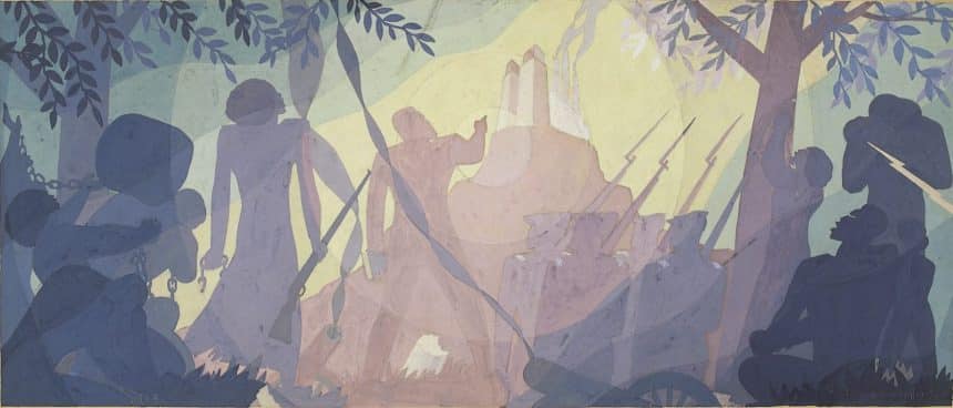 Aaron Douglas, "Study for Aspects of Negro Life: From Slavery through Reconstruction"