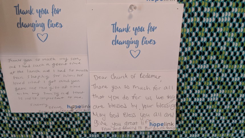 Thank you notes from residents at Hopelink Kenmore Place for School Supplies in 2019