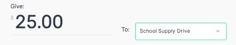 School Supply Drive donation option