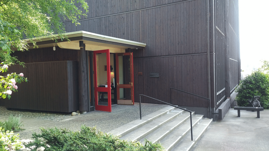 Open doors at Church of the Redeemer