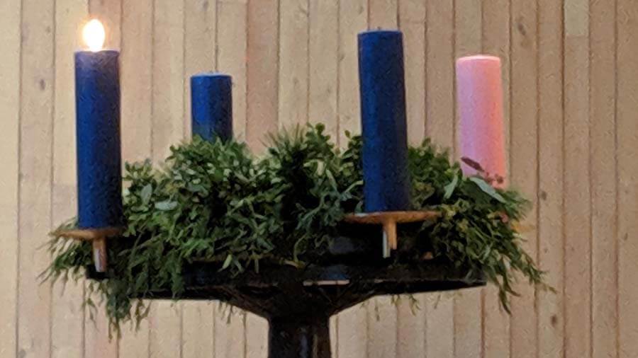 Advent wreath for the First Sunday in Advent