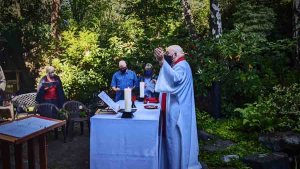 Sunday service in the Memorial Garden in 2021