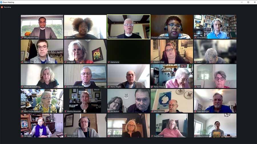 The Global Episcopal Mission Network began its 3-day annual conference online via Zoom on May 12, 2022. Screenshot, Melodie Woerman.
