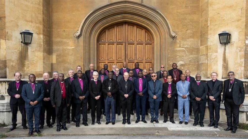The Primates of the Anglican Communion gather for a family photo during their meeting at Lambeth Palace, London, in March 2022