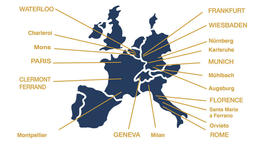 Map of the Convocation of Episcopal Churches in Europe Map of the Convocation of Episcopal Churches in Europe