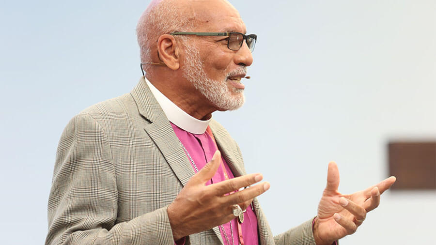 West Indies Archbishop Howard Gregory spoke during the Aug. 5 discipleship plenary. Photo: The Lambeth Conference.