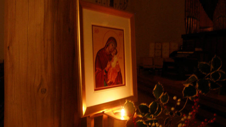 Icon of the Ever-blessed Virgin Mary during the Christmas season