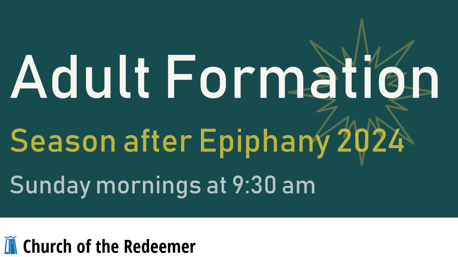 Adult Christian Formation for Epiphany 2024 · Church of the Redeemer